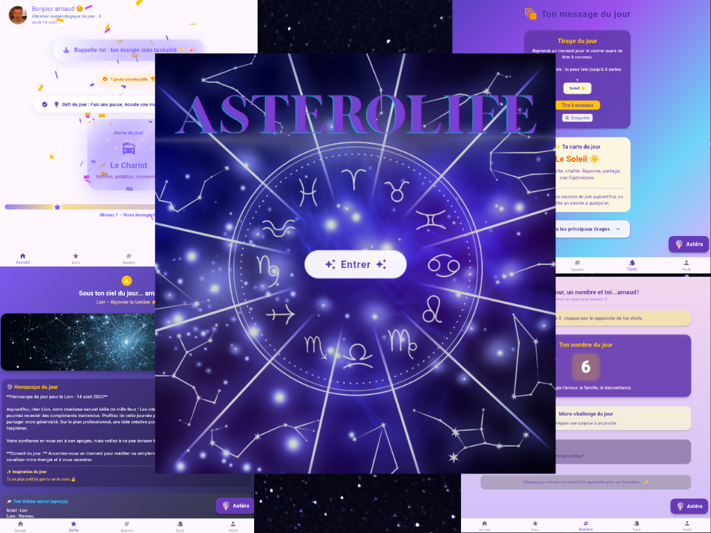 Montage d’écrans Asterolife